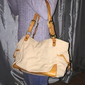 Talbots Canvas tan bag